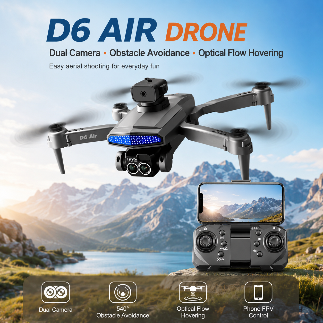ZNLYRION D6 Air Foldable RC Dr - Fpv Drone Bag recensione e prezzo