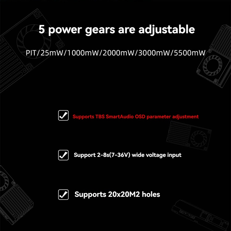 5.8G 5.5W VTX 64CH High Power  - Fpv Drone Transmitter recensione e prezzo